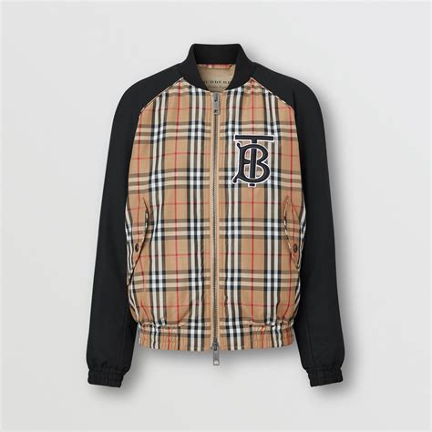 burberry monogram motif vintage check bomber jacket|burberry bomber jacket.